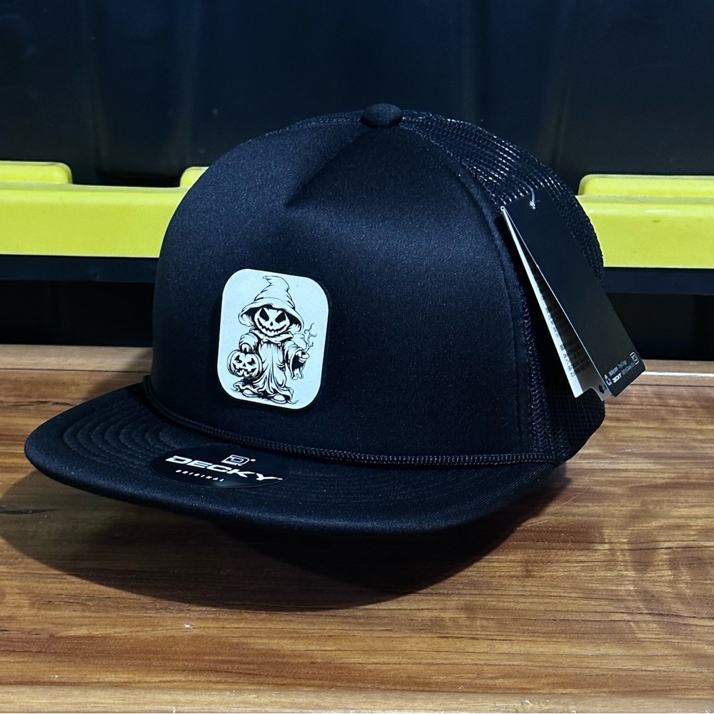 halloween Skull pumpkin Foam Trucker Hat Black Hat